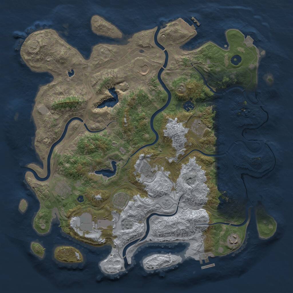 Rust Map: Procedural Map, Size: 4250, Seed: 123114005, 15 Monuments