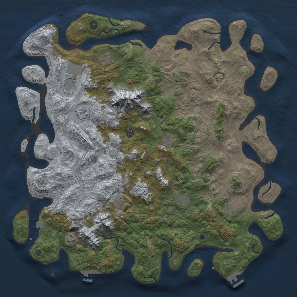 Rust Map: Procedural Map, Size: 5000, Seed: 589337203, 19 Monuments