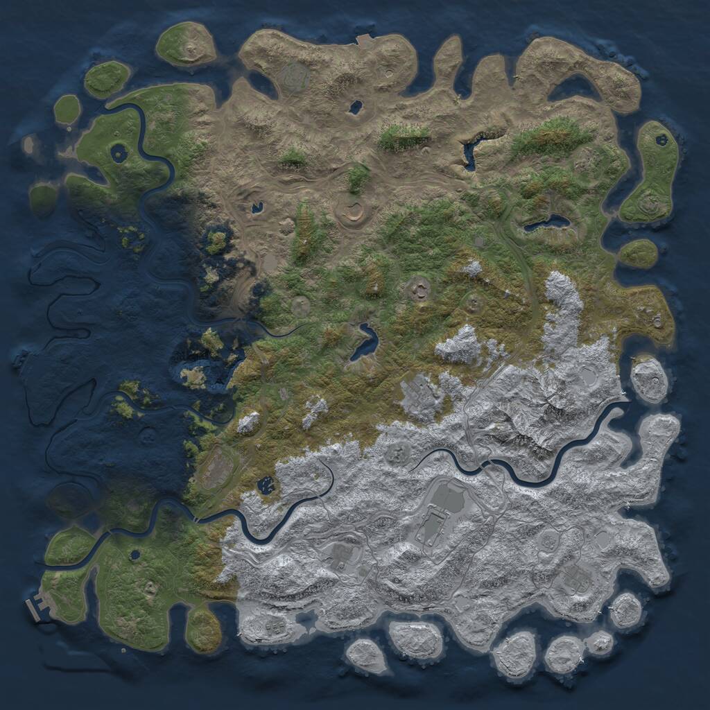 Rust Map: Procedural Map, Size: 6000, Seed: 1324128952, 17 Monuments