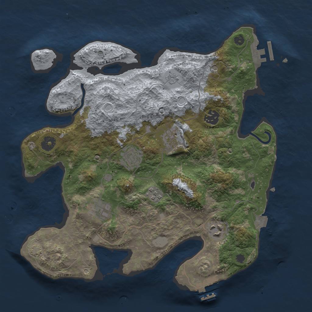 Rust Map: Procedural Map, Size: 3200, Seed: 1255635, 14 Monuments