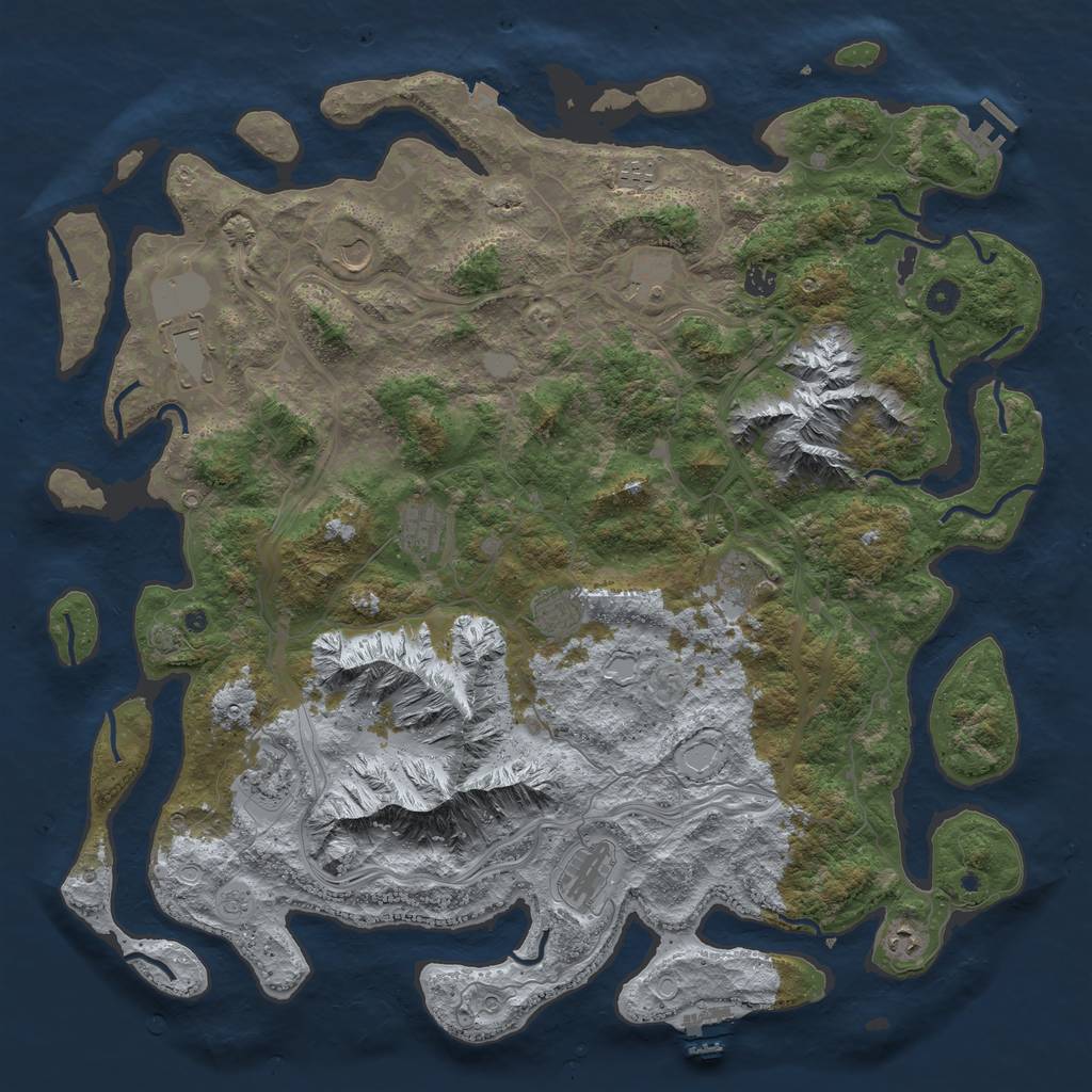 Rust Map: Procedural Map, Size: 5000, Seed: 1828992540, 19 Monuments