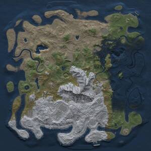 Thumbnail Rust Map: Procedural Map, Size: 5000, Seed: 1828992540, 17 Monuments