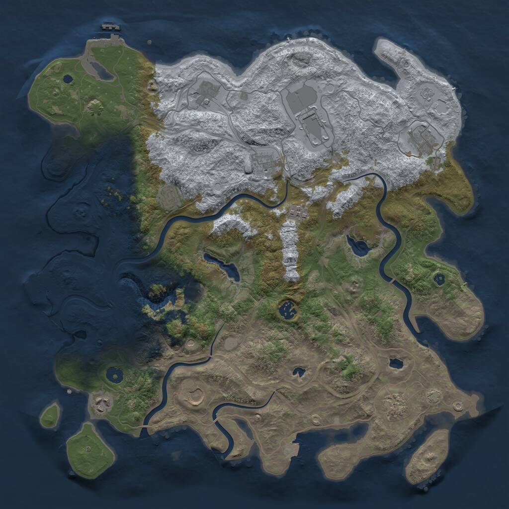 Rust Map: Procedural Map, Size: 4500, Seed: 344697868, 16 Monuments