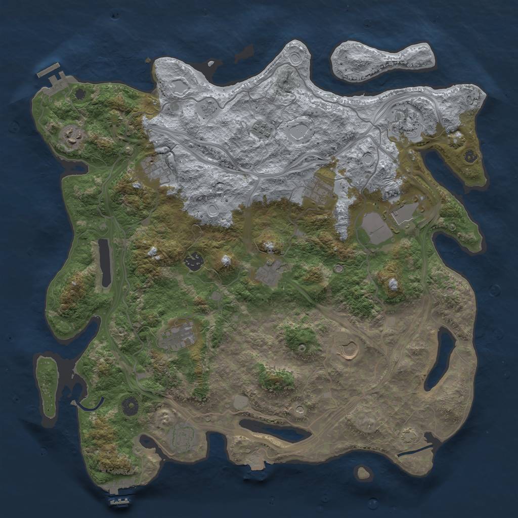 Rust Map: Procedural Map, Size: 4250, Seed: 2139270997, 19 Monuments