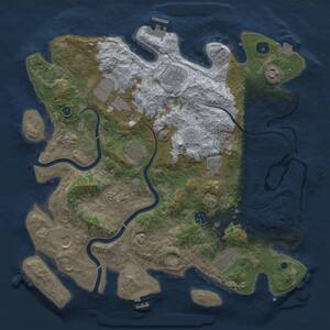 Thumbnail Rust Map: Procedural Map, Size: 3900, Seed: 1617351573, 16 Monuments