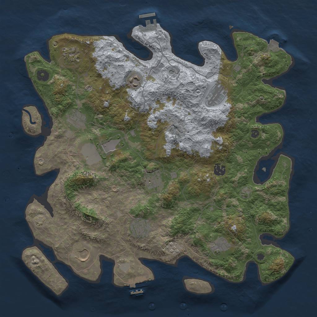 Rust Map: Procedural Map, Size: 3900, Seed: 1617351573, 18 Monuments