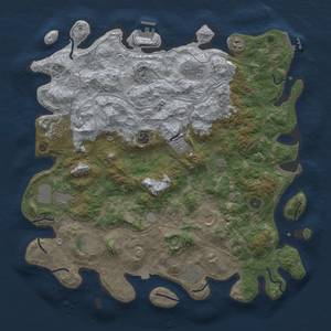 Thumbnail Rust Map: Procedural Map, Size: 4500, Seed: 1492766223, 18 Monuments