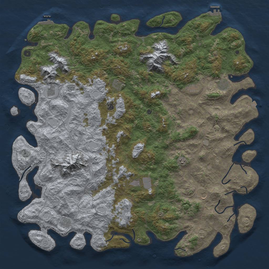 Rust Map: Procedural Map, Size: 6000, Seed: 302982962, 19 Monuments