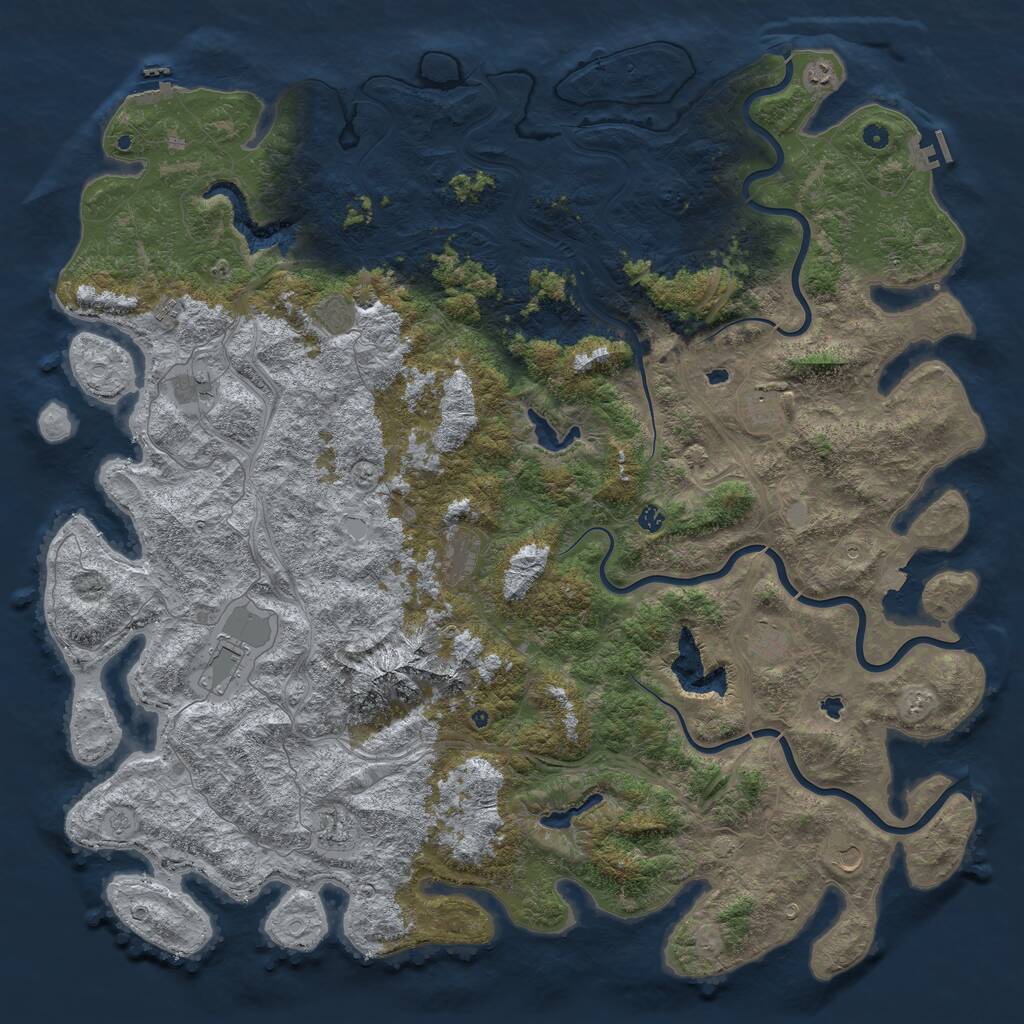Rust Map: Procedural Map, Size: 6000, Seed: 302982962, 17 Monuments