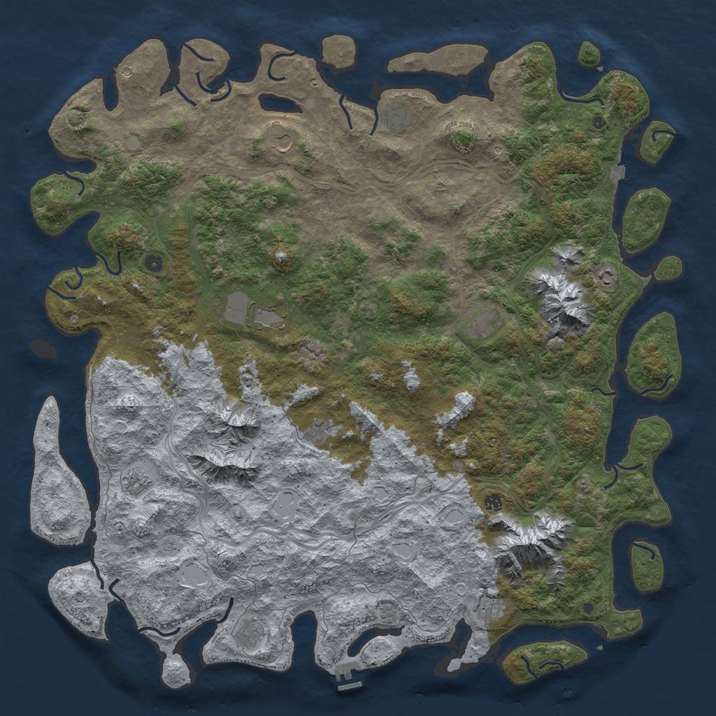 Rust Map: Procedural Map, Size: 6000, Seed: 1112422562, 18 Monuments
