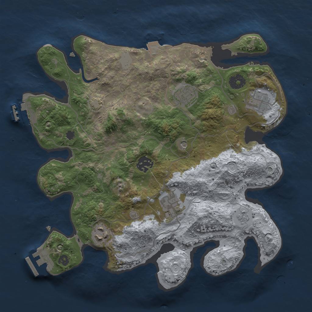 Rust Map: Procedural Map, Size: 3000, Seed: 18829, 13 Monuments