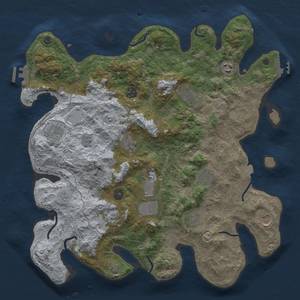 Thumbnail Rust Map: Procedural Map, Size: 4000, Seed: 1596117590, 19 Monuments