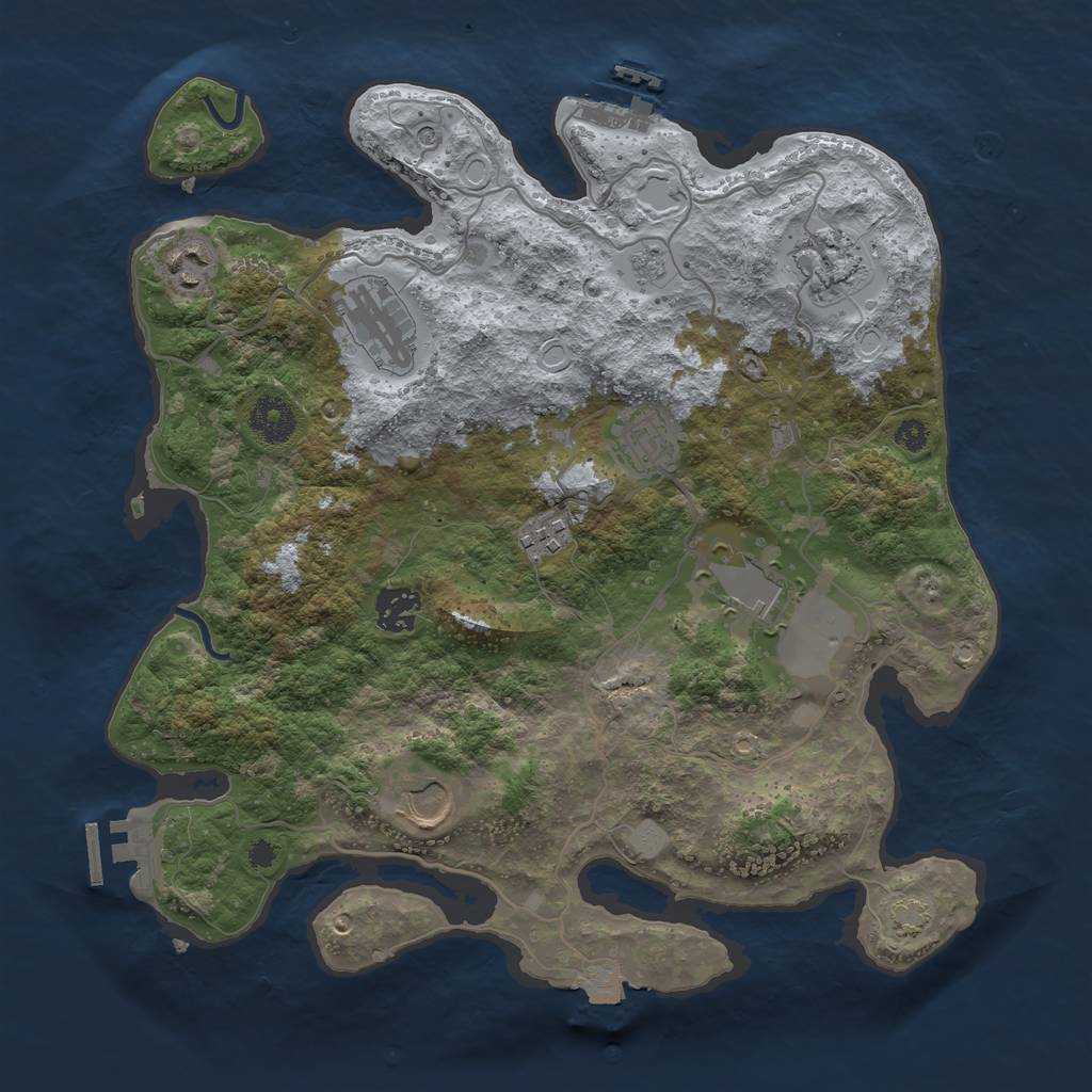 Rust Map: Procedural Map, Size: 3500, Seed: 171492613, 16 Monuments