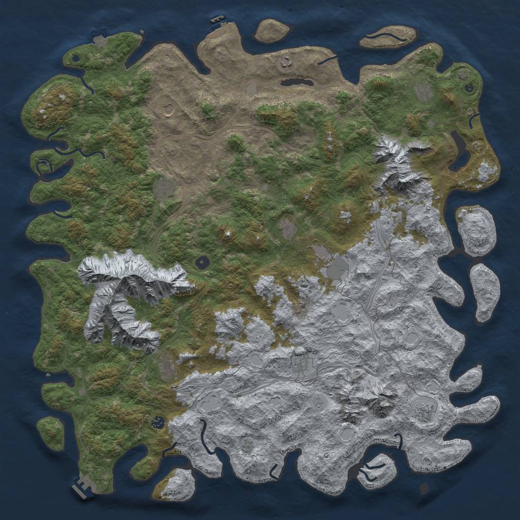 Rust Map: Procedural Map, Size: 6000, Seed: 2046920822, 19 Monuments