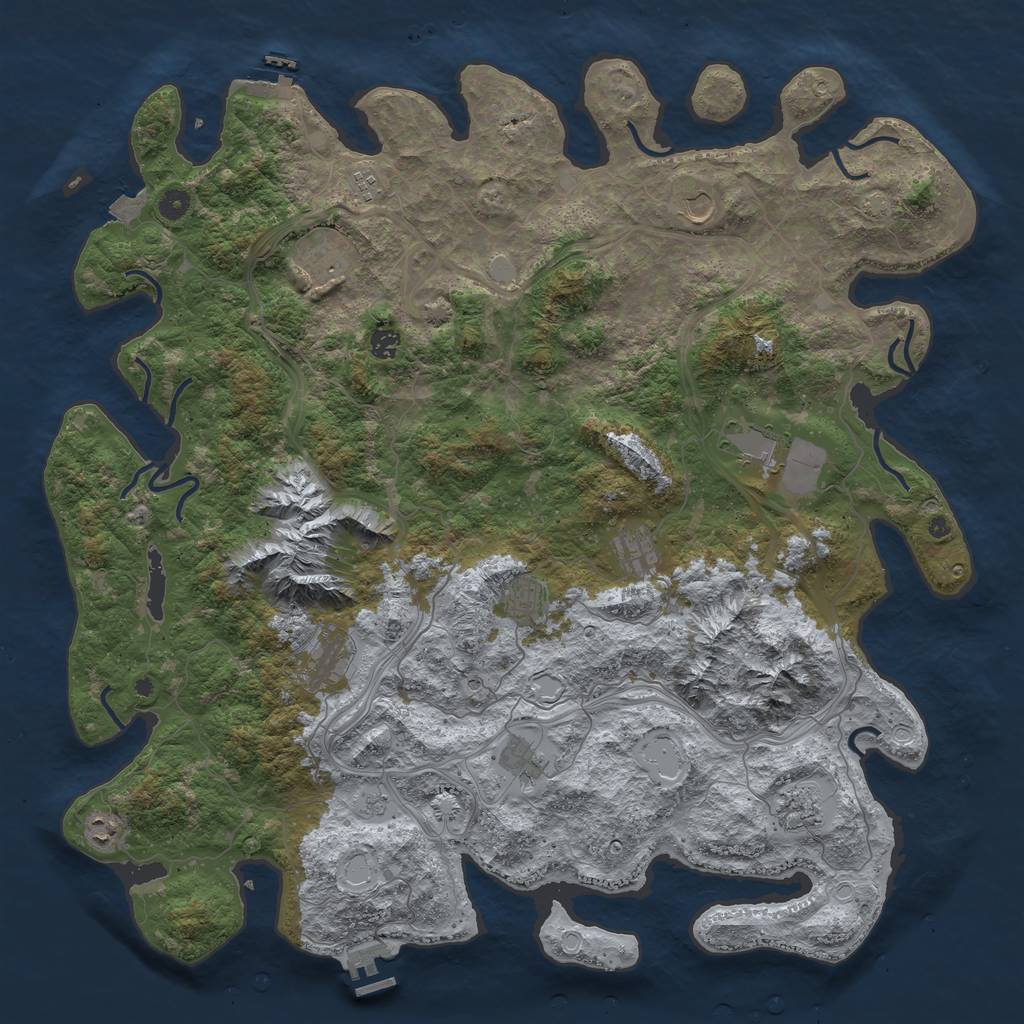 Rust Map: Procedural Map, Size: 5000, Seed: 620577991, 19 Monuments