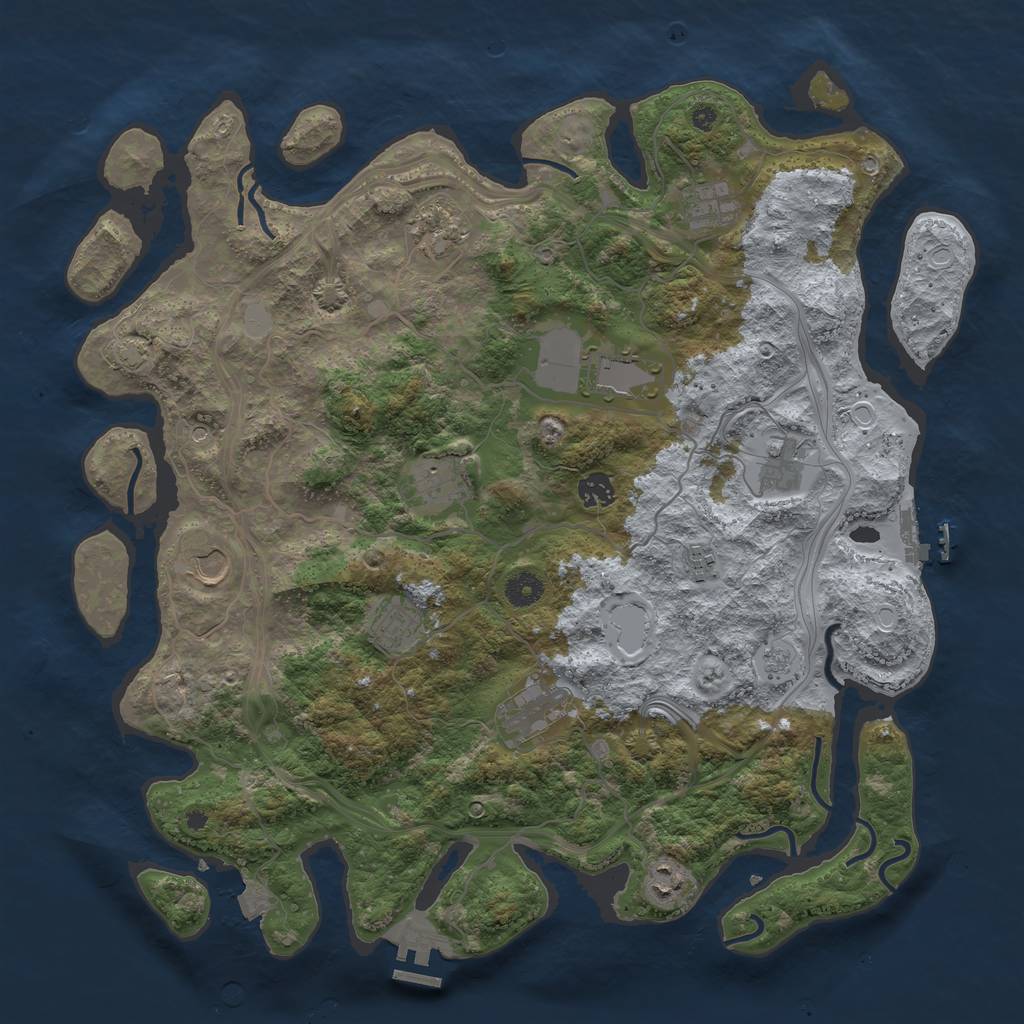 Rust Map: Procedural Map, Size: 4250, Seed: 2138963334, 19 Monuments