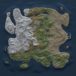 Thumbnail Rust Map: Procedural Map, Size: 3500, Seed: 1258169999, 15 Monuments