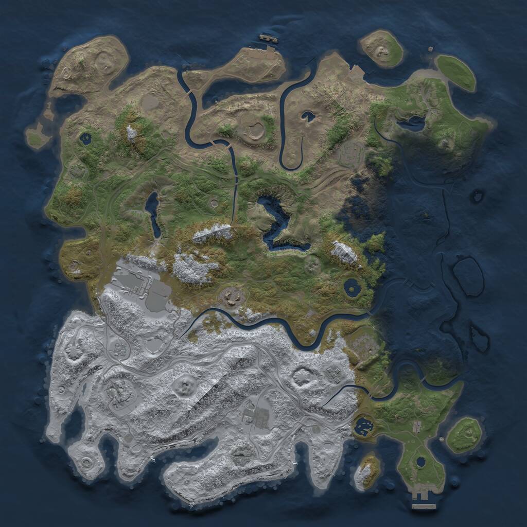 Rust Map: Procedural Map, Size: 4500, Seed: 7042024, 15 Monuments