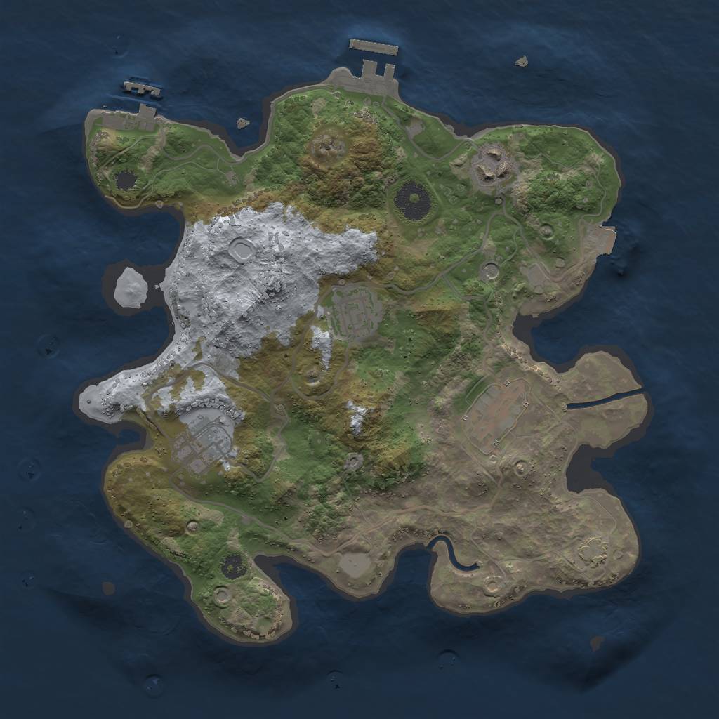 Rust Map: Procedural Map, Size: 3000, Seed: 493428209, 11 Monuments