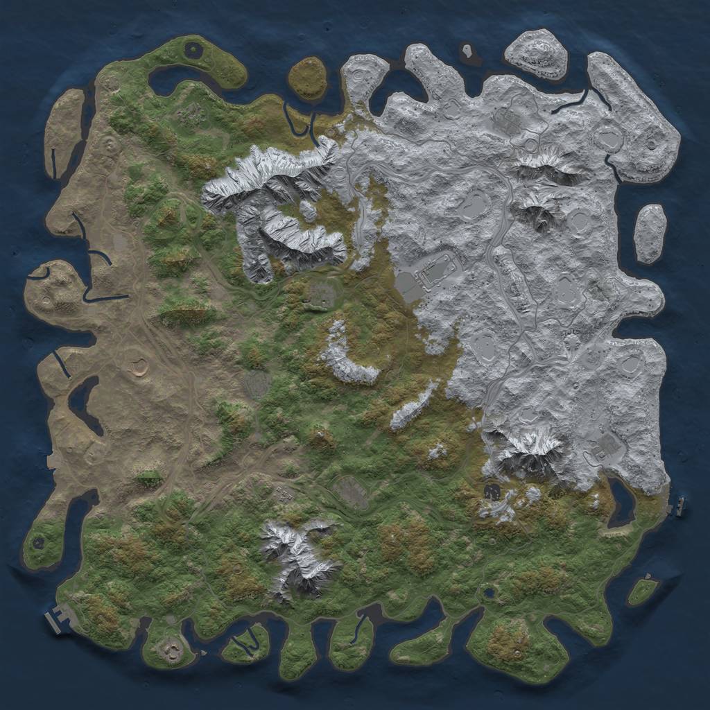 Rust Map: Procedural Map, Size: 6000, Seed: 1865497531, 19 Monuments