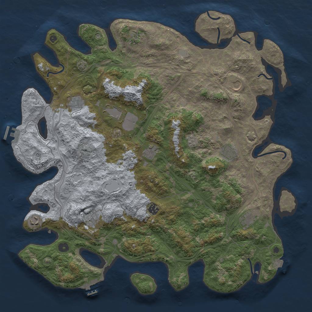 Rust Map: Procedural Map, Size: 4600, Seed: 1768791733, 19 Monuments