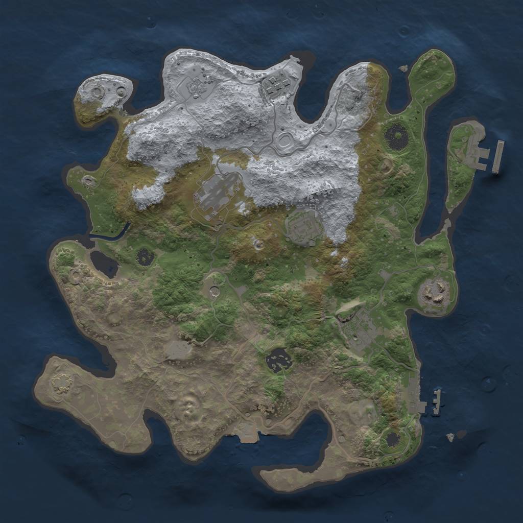 Rust Map: Procedural Map, Size: 3200, Seed: 677856, 14 Monuments