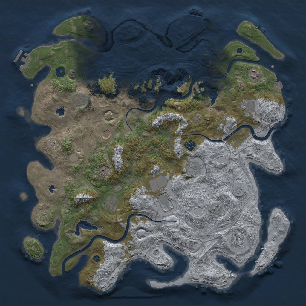 Rust Map: Procedural Map, Size: 4500, Seed: 23465534, 16 Monuments
