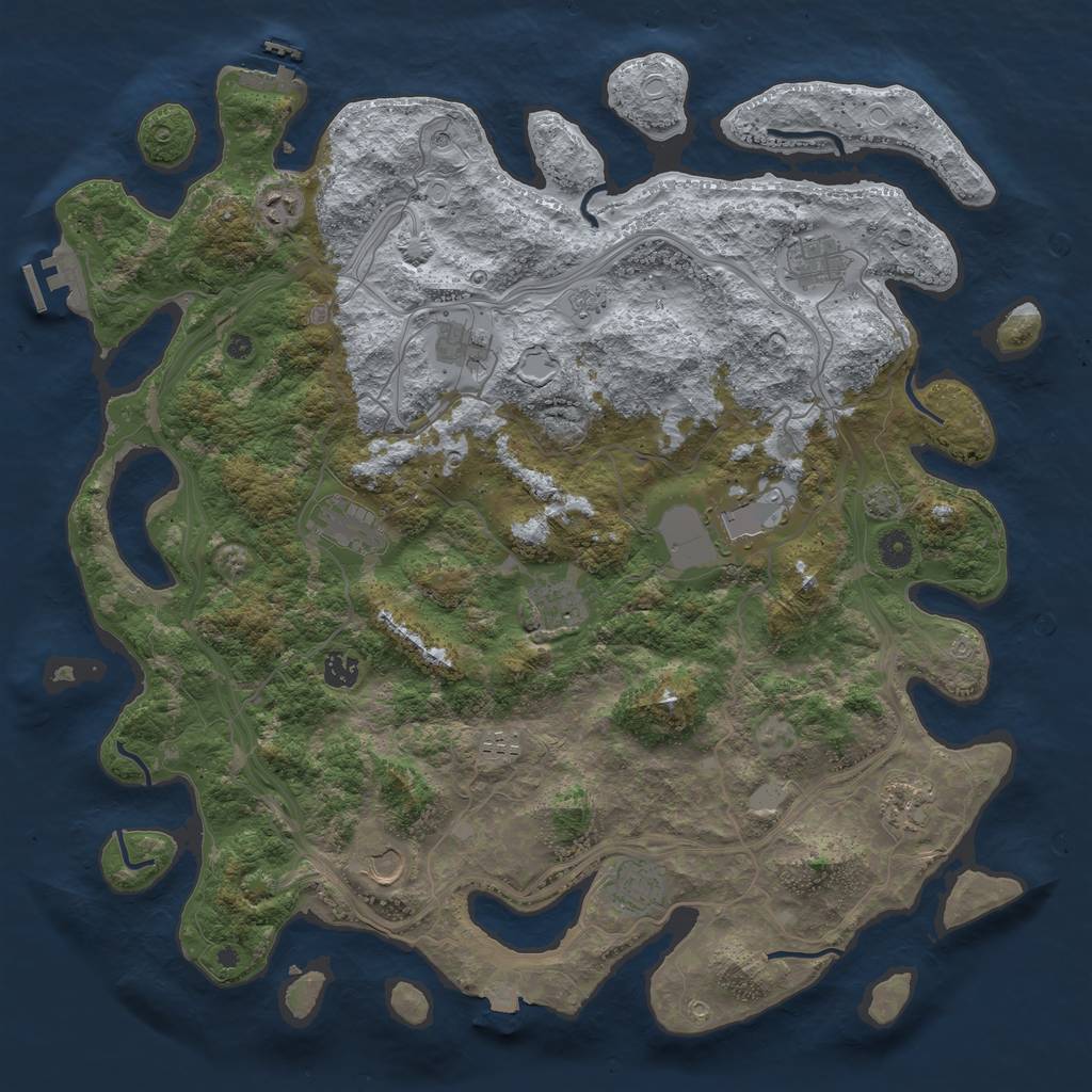 Rust Map: Procedural Map, Size: 4500, Seed: 47773637, 19 Monuments