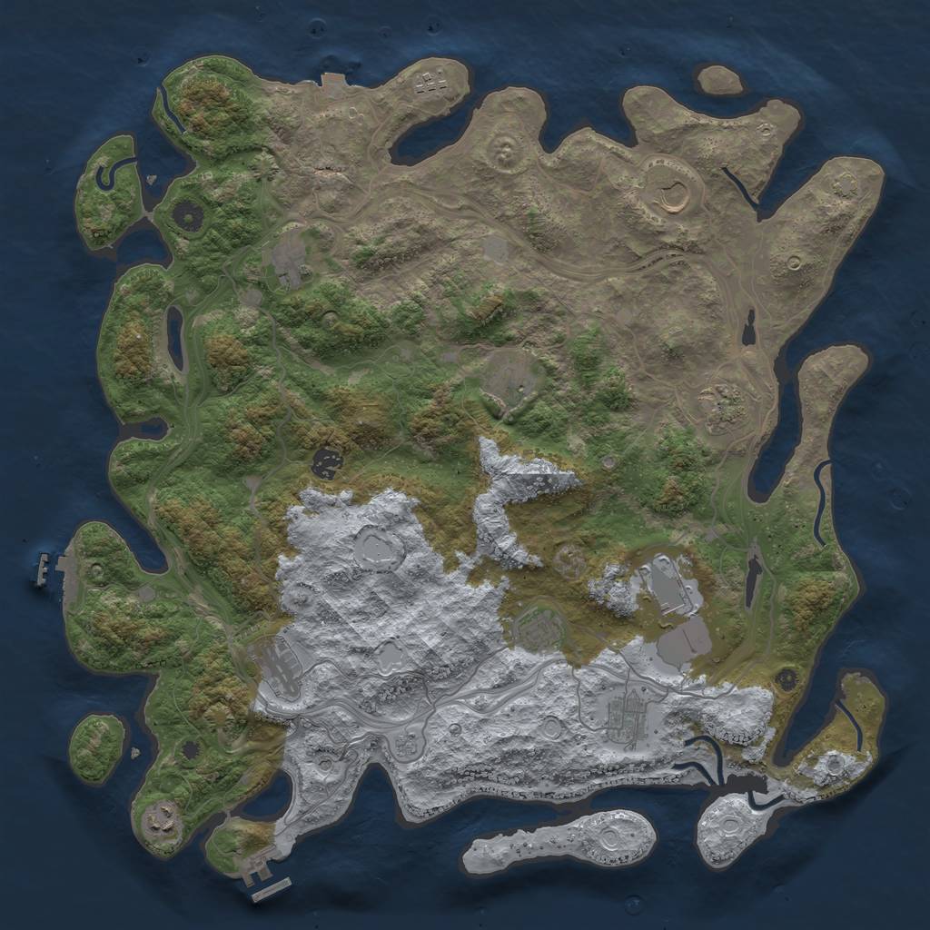 Rust Map: Procedural Map, Size: 4500, Seed: 66699969, 19 Monuments