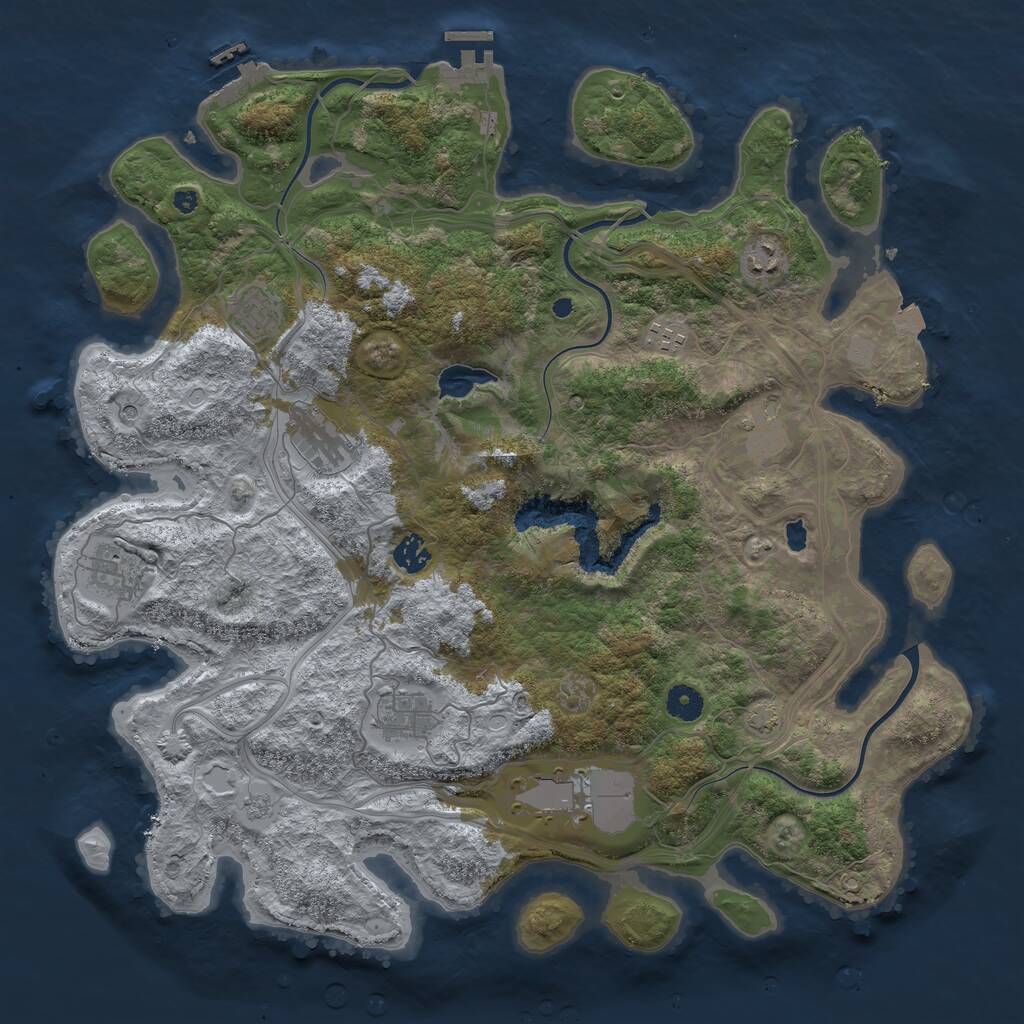 Rust Map: Procedural Map, Size: 4250, Seed: 573993293, 15 Monuments