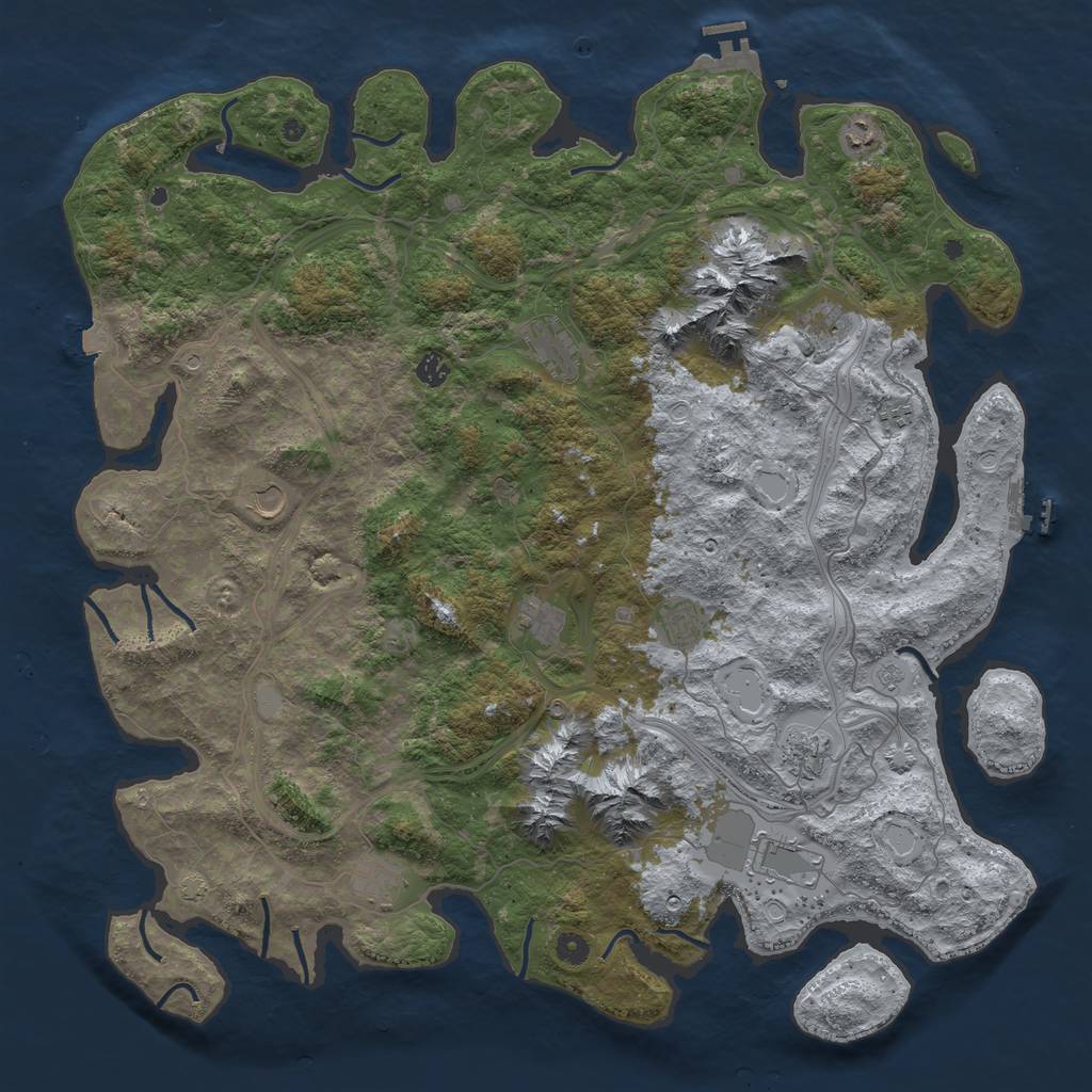 Rust Map: Procedural Map, Size: 5000, Seed: 547751975, 19 Monuments