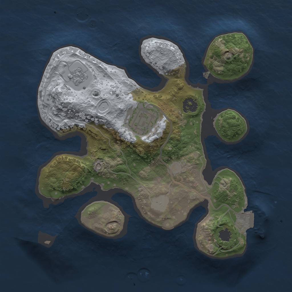 Rust Map: Procedural Map, Size: 2000, Seed: 1675037132, 5 Monuments