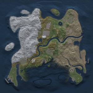 Thumbnail Rust Map: Procedural Map, Size: 3500, Seed: 521926010, 14 Monuments