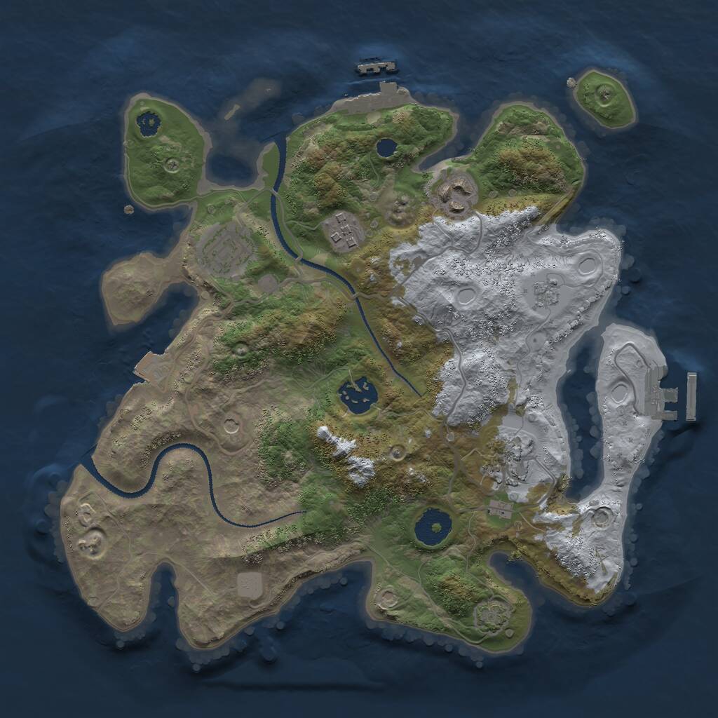 Rust Map: Procedural Map, Size: 3000, Seed: 859, 11 Monuments