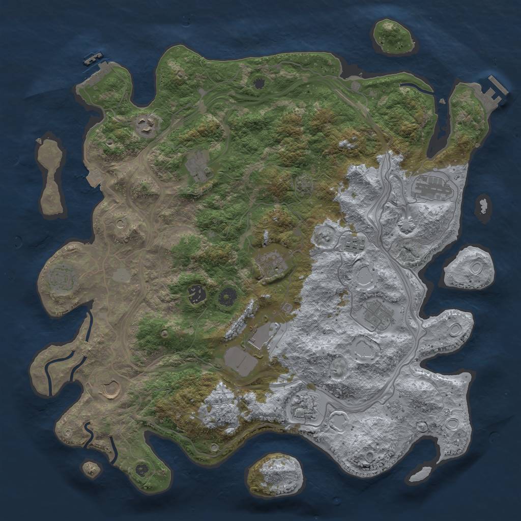 Rust Map: Procedural Map, Size: 4250, Seed: 1226325134, 19 Monuments