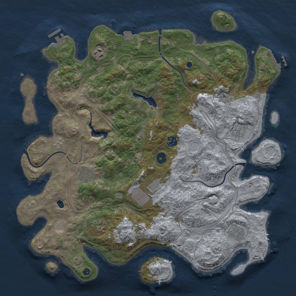 Rust Map: Procedural Map, Size: 4250, Seed: 1226325134, 14 Monuments