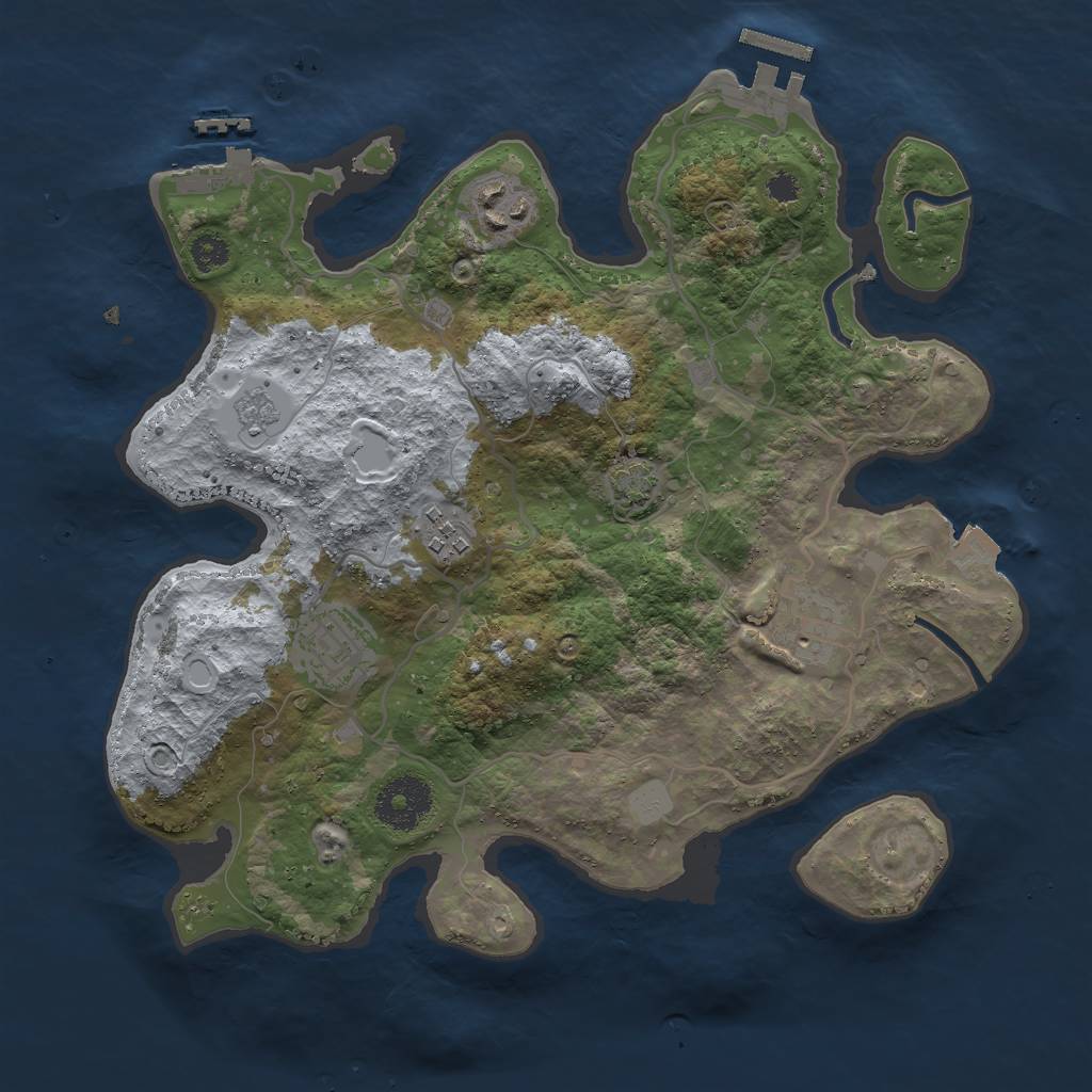 Rust Map: Procedural Map, Size: 3000, Seed: 6954307, 11 Monuments