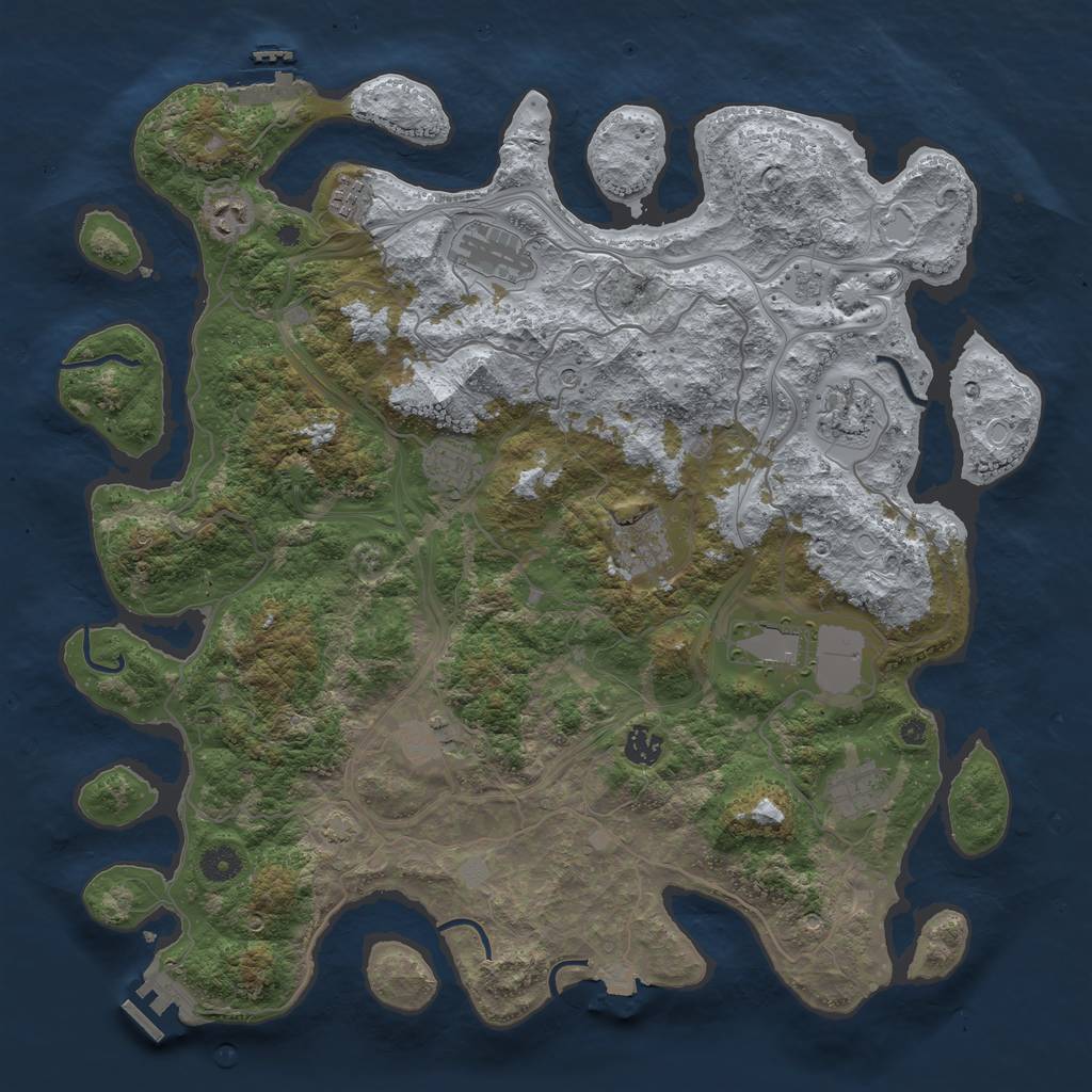 Rust Map: Procedural Map, Size: 4250, Seed: 122128906, 18 Monuments