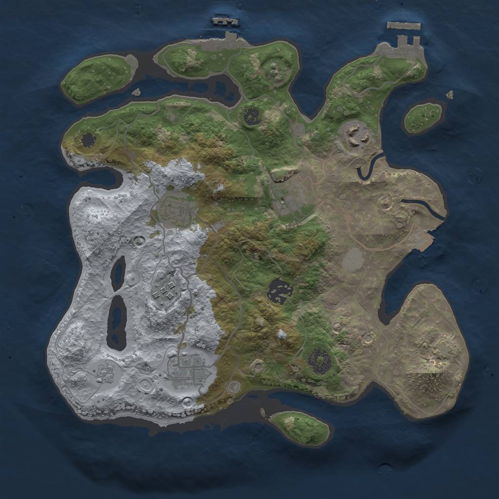Rust Map: Procedural Map, Size: 3000, Seed: 515424799, 13 Monuments