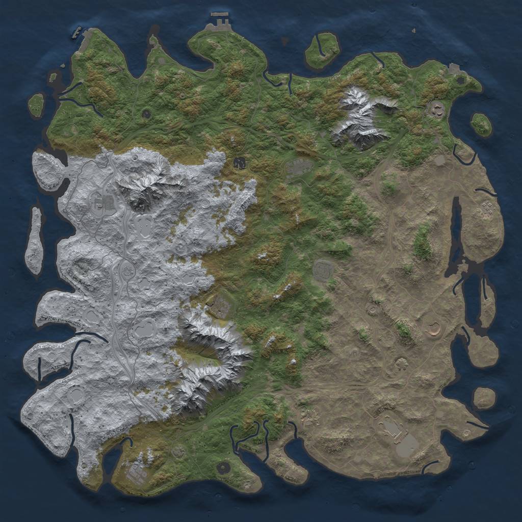 Rust Map: Procedural Map, Size: 6000, Seed: 3114302, 19 Monuments