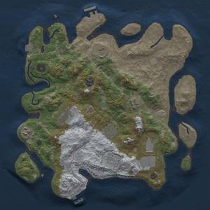 Thumbnail Rust Map: Procedural Map, Size: 3500, Seed: 18133985, 16 Monuments