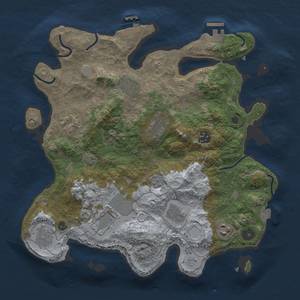 Thumbnail Rust Map: Procedural Map, Size: 3500, Seed: 1072371970, 17 Monuments