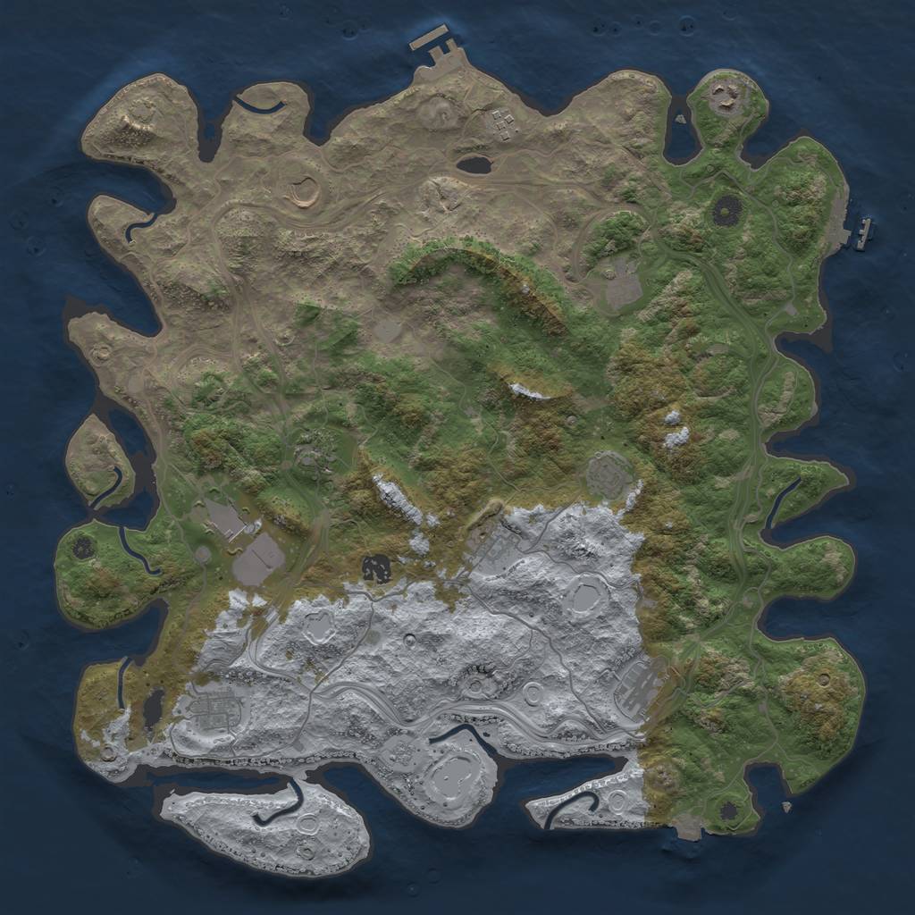 Rust Map: Procedural Map, Size: 4500, Seed: 480054921, 19 Monuments