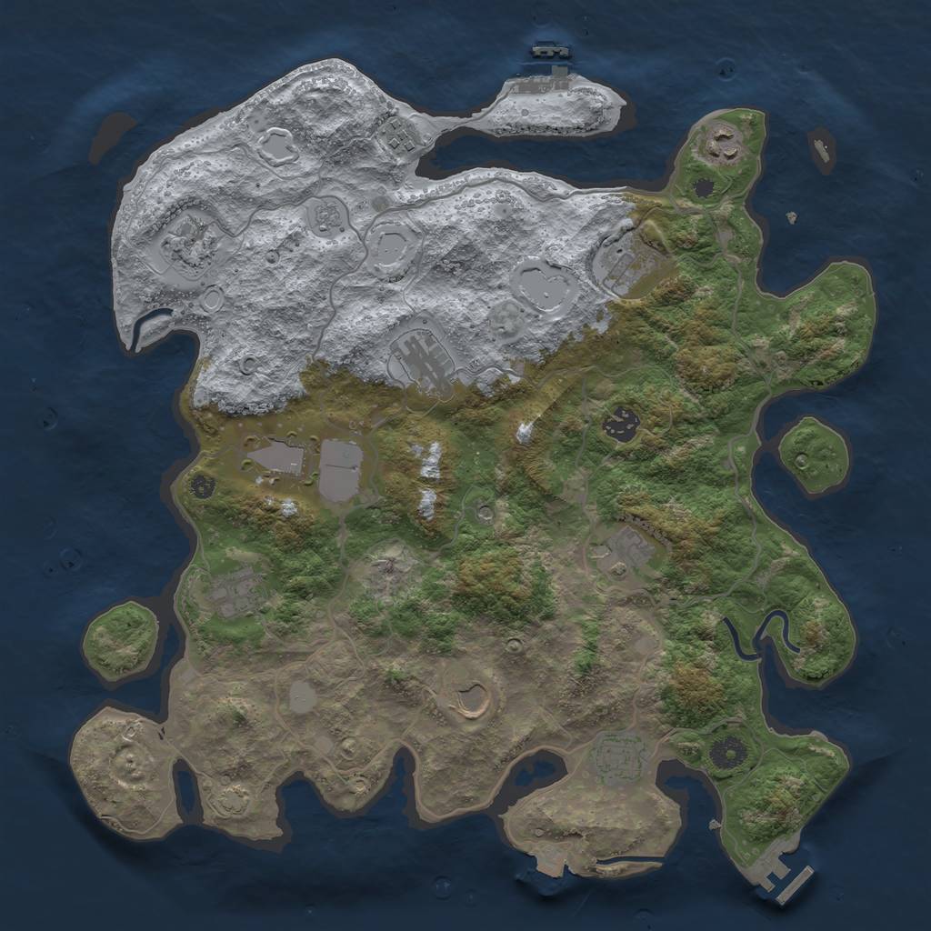 Rust Map: Procedural Map, Size: 4000, Seed: 602568049, 19 Monuments