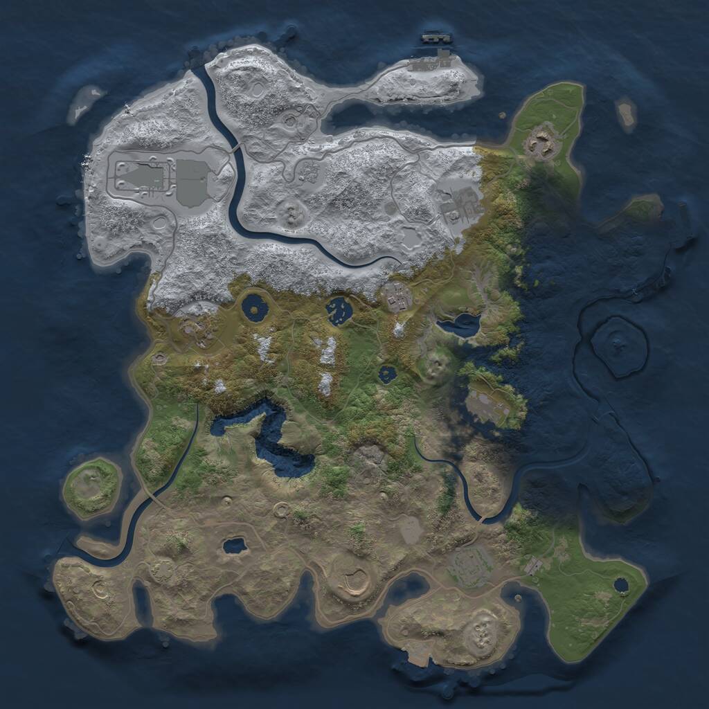 Rust Map: Procedural Map, Size: 4000, Seed: 602568049, 15 Monuments