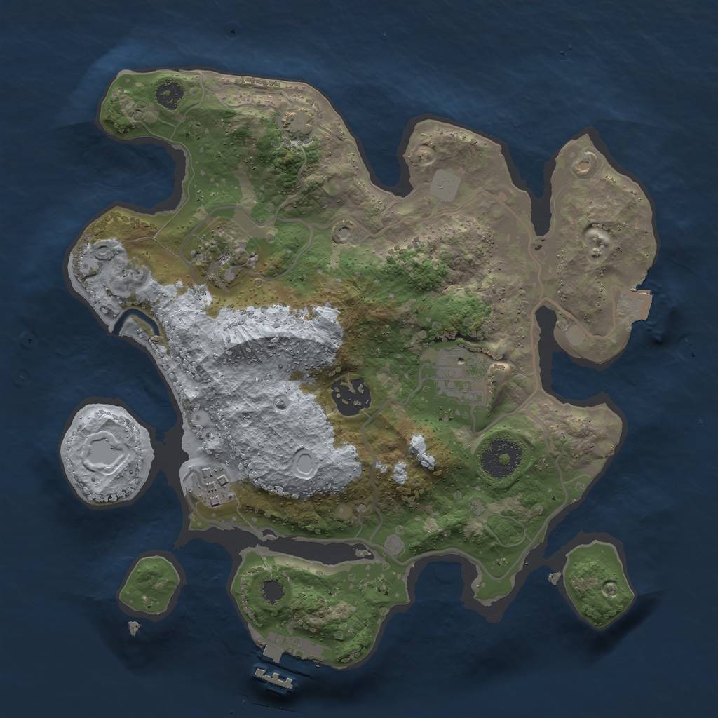 Rust Map: Procedural Map, Size: 2750, Seed: 32541789, 9 Monuments
