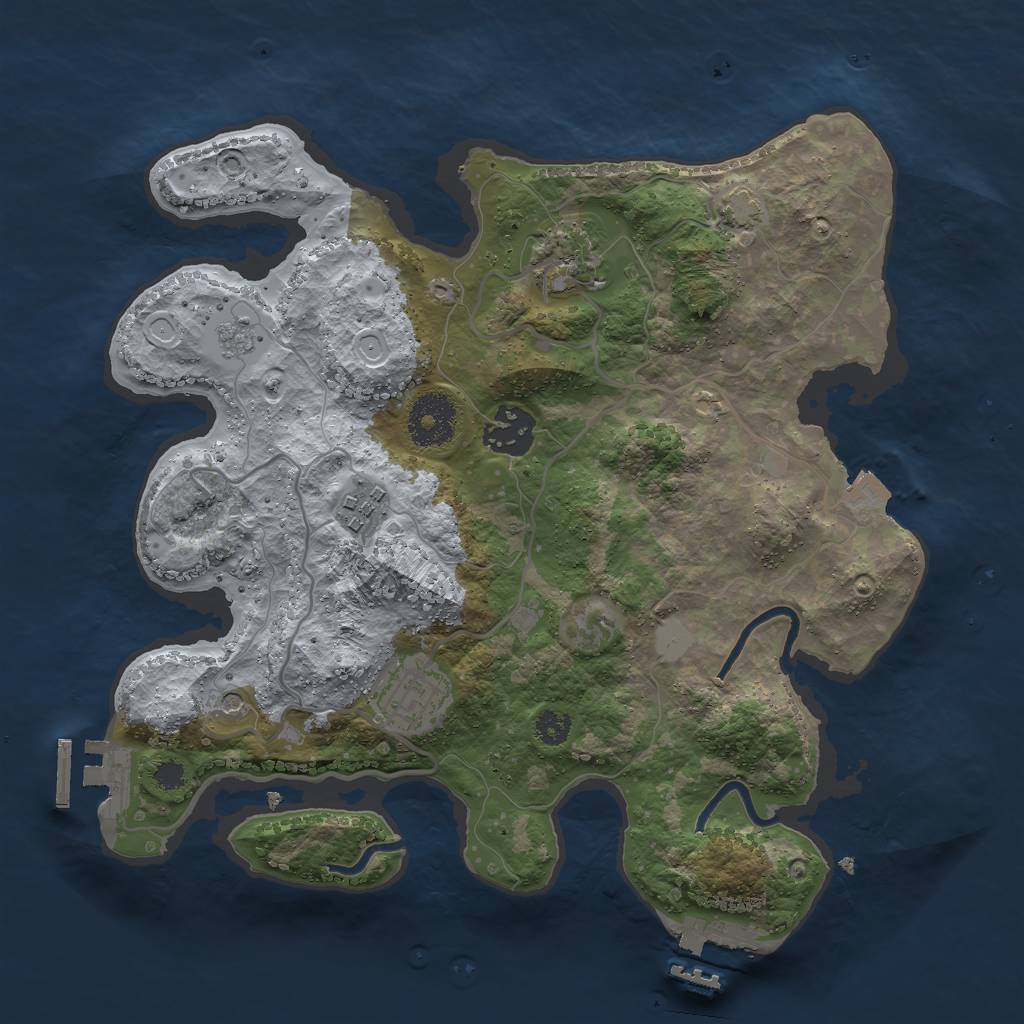 Rust Map: Procedural Map, Size: 3000, Seed: 11929, 12 Monuments