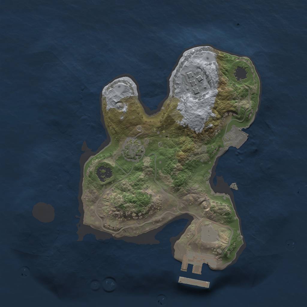 Rust Map: Procedural Map, Size: 2000, Seed: 83499462, 6 Monuments