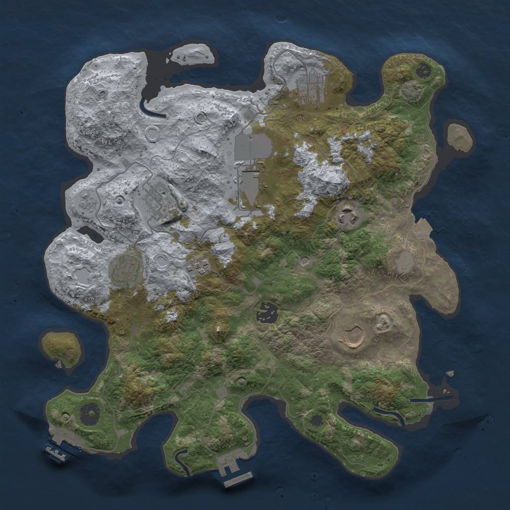 Rust Map: Procedural Map, Size: 3500, Seed: 61485968, 16 Monuments