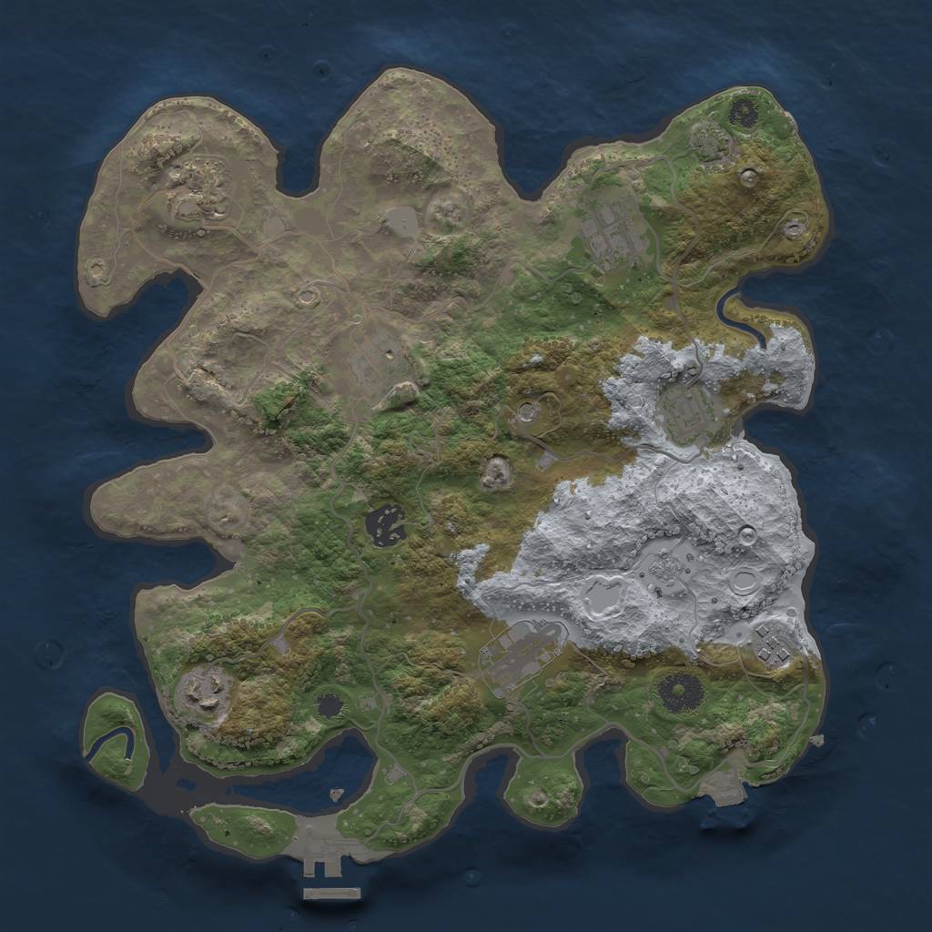 Rust Map: Procedural Map, Size: 3300, Seed: 1443220823, 15 Monuments